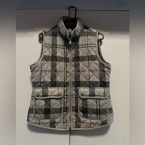 British Khaki - Gray Plaid Quilted Vest (Size L)
